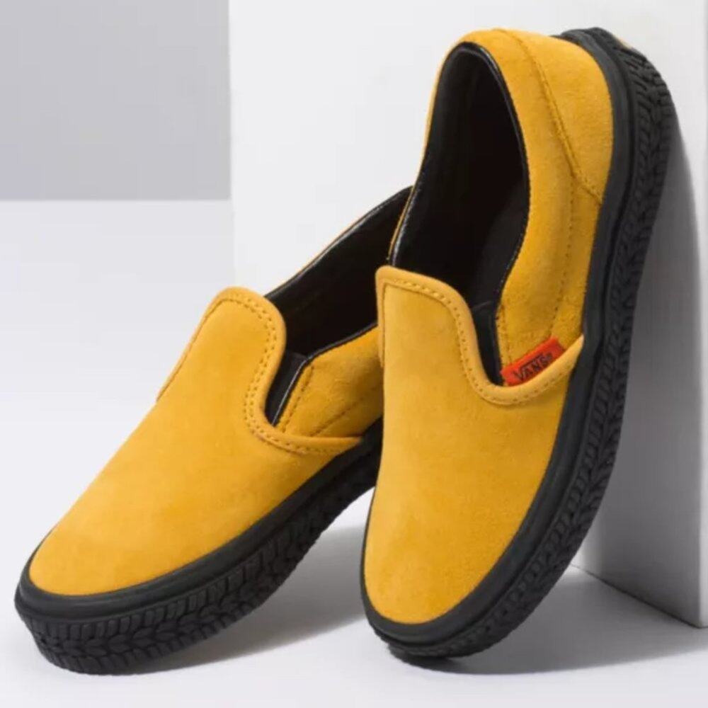 Vans Unisex Kids Classic Slip-On Shoe RB Construction Mango/Black 12.5K NWT